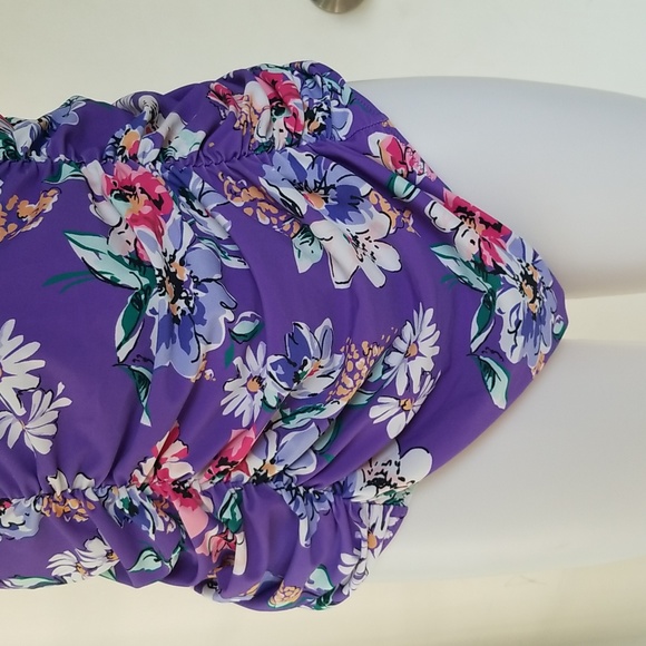 Cupshe Purple Floral One Piece Swimsuit - Picture 4 of 9
